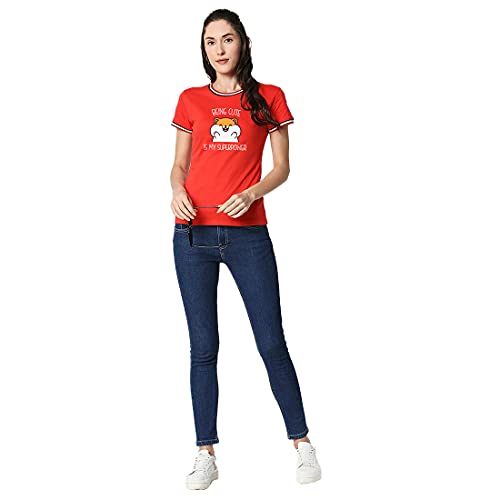 Image of Bewakoof Women's Geometric Slim Fit T-Shirt