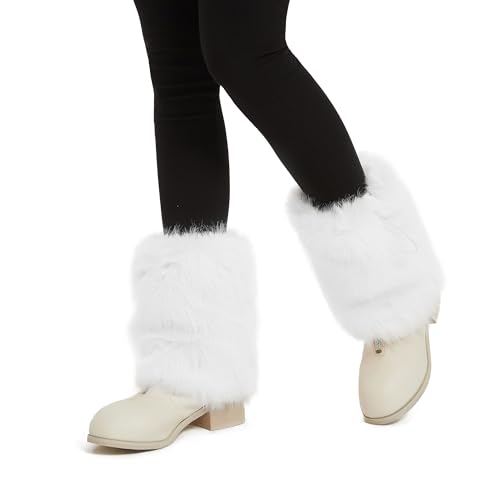 Image of Fur Leg Warmers Furry Faux Fur Winter Leggings Boot Cuffs Toppers for Women