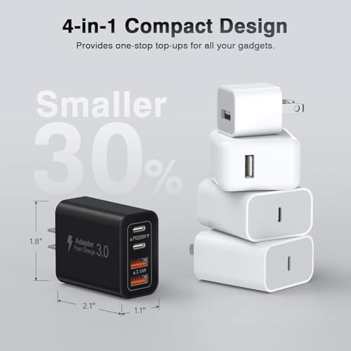 Image of [2Pack] 40W USB C Charger Block, Fast Charge Cube Powered Multi-Port Wall Plug Power Adapter Type C Brick for iPhone 17 /16 /16 Pro Max /15 /15 Pro Max /14 /14 Pro Max /13 /12 /iPad, Motorola, LG,PS5, Huawei