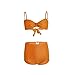 FKSDHDG Maillot de bain style rétro avec haut tubulaire noué pour femme - Couleur unie - Taille haute - Fin et couvert de viande chaude - Couleur : orange - Taille : S