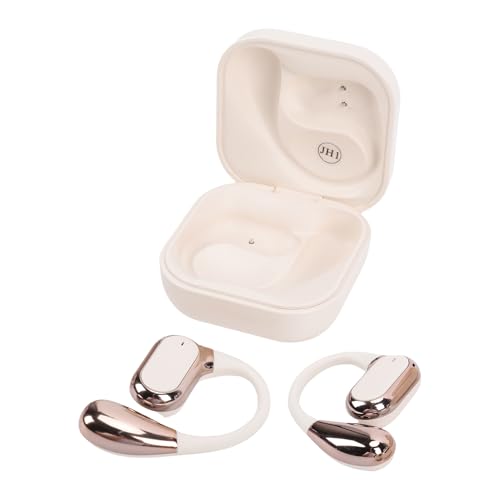 Chiyyak Auriculares con Gancho para la Oreja con Cancelación de Ruido y Sonido HiFi para una Comunicación Clara Durante Llamadas para Deportes Al Aire Libre Material ABS (Oro)
