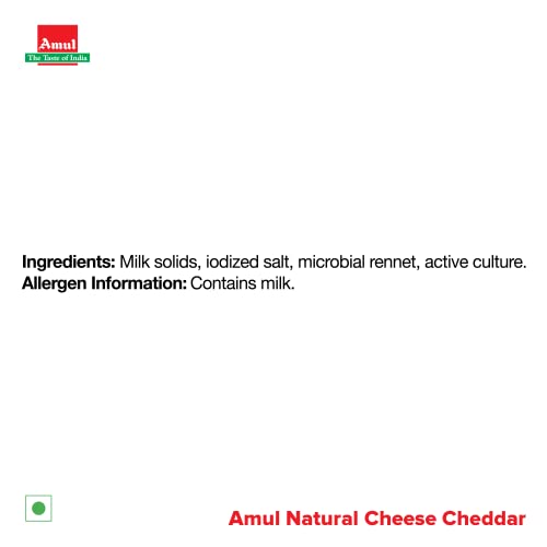 Amul Natural Cheddar Cheese, 250 g
