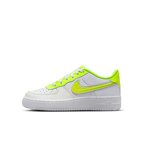 Nike Air Force 1 LV8 GS Trainers DV1680 Sneakers Shoes (UK 5 US 5.5Y EU 48, White Multi Color Volt 100)