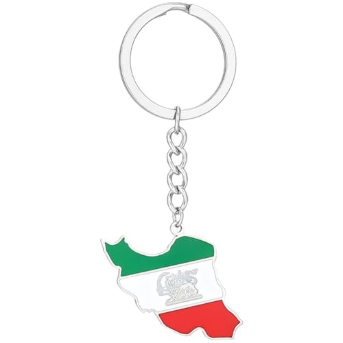 Uzztfa Porte-clés avec Drapeau De L'iran, Pendentif Carte du Drapeau De L'iran, Porte-clés De Voiture, Bijoux, Cadeau pour Femmes Hommes, Breloque De À Main