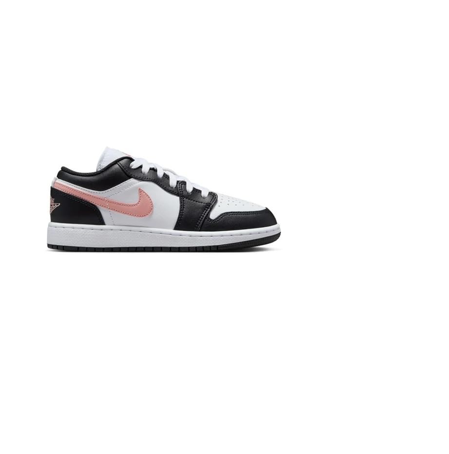 Air Jordan 1 Low Big Kids' Shoes (White/Black/Rust Pink)2