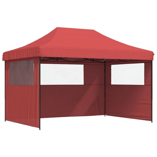 vidaXL Carpa de Fiesta Burdeos 279x410x315 cm Tela Oxford, Jardín y Terraza, Carpa para Eventos, Toldos Portátiles para Exteriores, Marquesina Resistente al UV, Montaje Rápido, Resistente al Viento