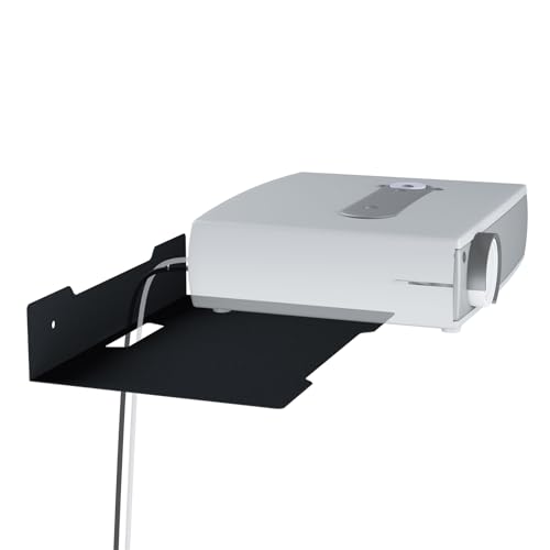 PzewMo Floating Metal Wall Mount Shelf,Shelf for Projector,TV Cable Box,Router,Speaker,Sound Bar,Camera,Gaming,Decor Display (1, Large)