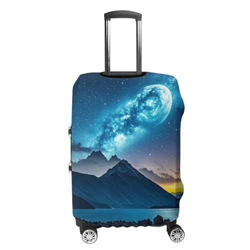 Celestial Night Sky Luggage Cover, Elastic Luggage Protector Fits 19-32in Suitcases, Washable & Anti-Scratch Suitcase Cover for Men Women L4