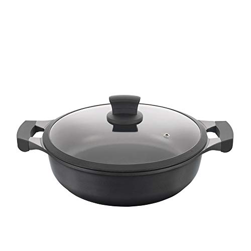 Cacerola Baja Induc Xpert En Oferta Metaltex Cacerola Baja Aluminio Fundido 34 Cm, Negro