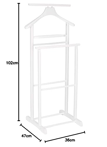 HAKU Möbel Herrendiener, Massivholz, weiß, B 47 x T 36 x H 102 cm