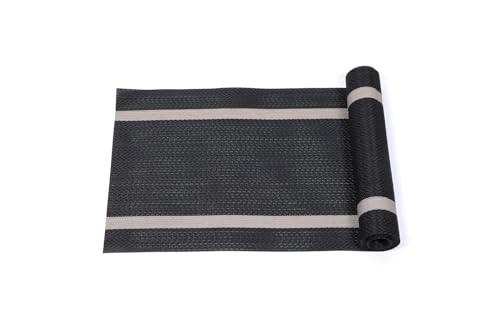 Image of Dining Table Placemats & Runner Set - Heat Resistant, Washable & Stain Resistant Woven Vinyl Mats | Table Runner & 4 Placemats Set for Stylish Dining (45x30 cm Placemats, 180x30 cm Runner)
