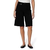 Amazon Essentials Bermudas Vaqueras de Talle Medio y Corte Holgado Mujer, Negro, 46