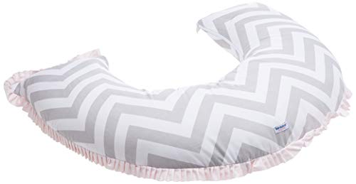 Apoio Amamentacao Estampado Brooklyn Chevron Cinza/rosa, Biramar Baby, Rosa