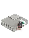 Ibena Porto xxl Decke 220x240 cm – Baumwollmischung weich, warm und waschbar, Tagesdecke hellgrau einfarbig
