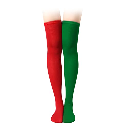 Image of KINBOM 1 Pair Thigh High Socks, Cotton Soft Knee High Long Stockings Women Leg Warmers for Wednesday Christmas Cosplay