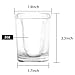 Ruckae 12 Pack 2 oz Shot Glasses Set Clear Shot Glasses Bulk with Heavy Base Bar Square Glass Shot Cups for Vodka Tequila Whiskey Liquor