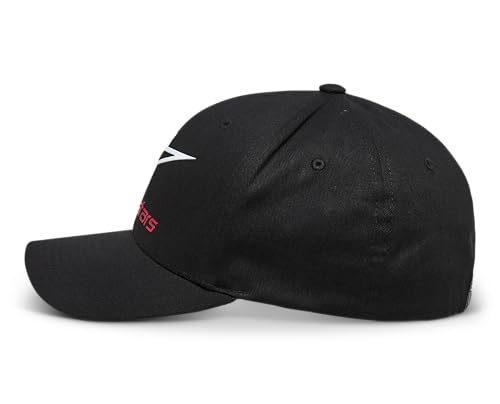 Alpinestars Original Logo Flexfit Hat Cappellino Da Baseball, Nero/Bianco/Rosso, S/M Uomo - 3
