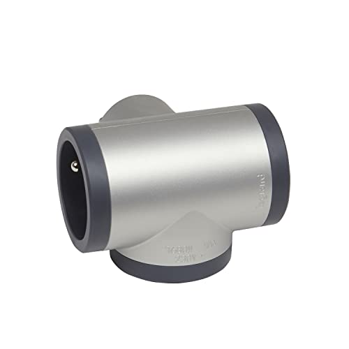 Legrand - Fiche multiprise avec 3 prises latérales avec terre - alu et gris foncé