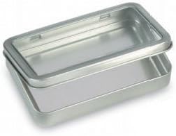 Blank Empty Survival Kit Tin Storage Cases - Rectangular Metal Tin Box with Clear Window Hinged Lid 5.38" x 3.5" x .9" (1 Tin) image 4