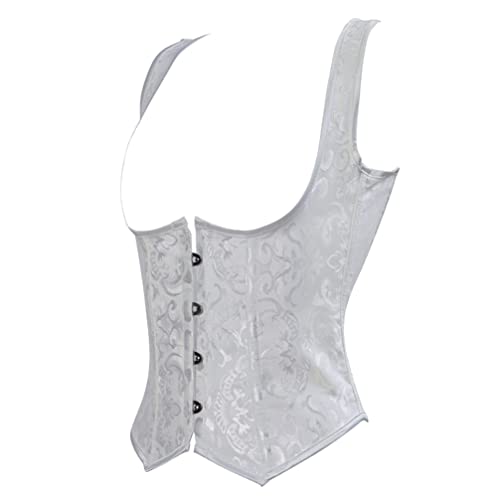 Haorugut Steampunk Underbust Corset with Straps Pirate Corset Vest Women Gothic Vest - Image 3