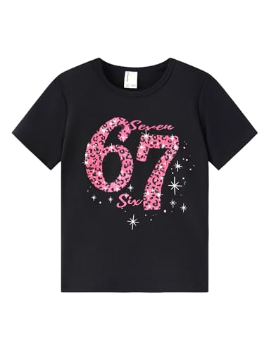 Image of PATPAT Girls Crewneck Short Sleeve Graphic Tees Animal Print Shirts Cute Summer Outfits 5-12 Years