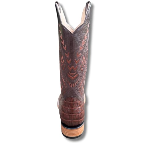 Image of Men's Alex Western Cowboy Boots Square Toe Pull On | Embossed Full Grain Leather
