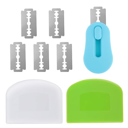 Penitue Kit d'Outils Magnétiques pour Inciser La Pâte, Comprenant 1 Inciseur à Pâte en Acier Inoxydable 2 Racloirs à Pâtes 5 Lames Interchangeables Couteau Inciser pour La Fabrication Du Pain