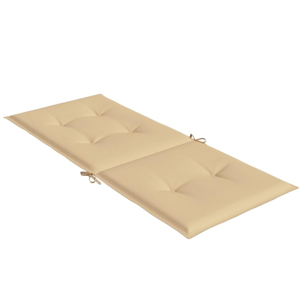 ShGaxin Cojines Silla Respaldo Alto 4 uds Tela Beige Melange 120x50x4cm, Cojines para Butacas De Jardin, Cojines Sillas Cocina, Cojines para Sillas De Terraza, Cojin Silla Exterior - 4002422