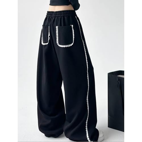 Baggy Barrel Sweatpants Men Wide Leg Cotton Trousers Plus Size Drawstring Striped Sweats Fashion Joggers2