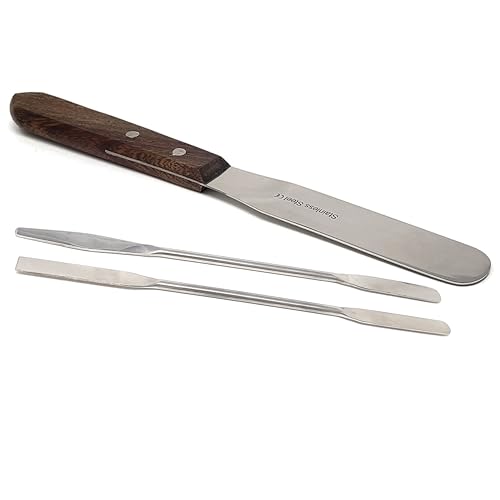 A2Z Scilab 3pc Two-Way Grout Caulk Finishing Tools Smoothing Stainless Steel Caulking Tool Scraper Spatula - Grout Sealer Applicator for Ceramic Tiles, Kitchen, Bathroom - Ergonomic Handle Grip