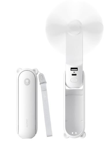 JISULIFE 3-in-1 Tragbarer Ventilator mit Powerbank und Taschenlampe