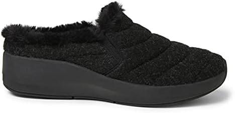 Dearfoams Women's Original Comfort Amaya Wedge Clog, Black, 7.5 | Image 2