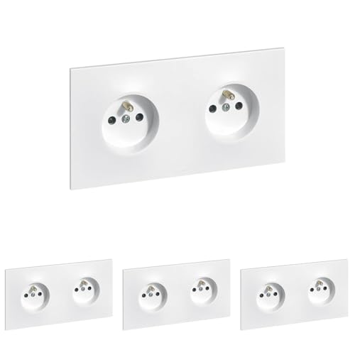 LEGRAND | Double Prise De Courant Précâblée Neptune, Installation Facile Sans Outil, Éclips De Protection Pour Enfants, Appareil Complet Prêt À Installer...