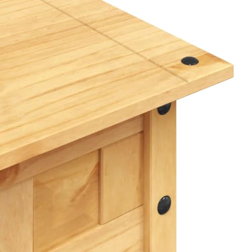 Table basse style mexicain pin massif avec rangement de salon - 8