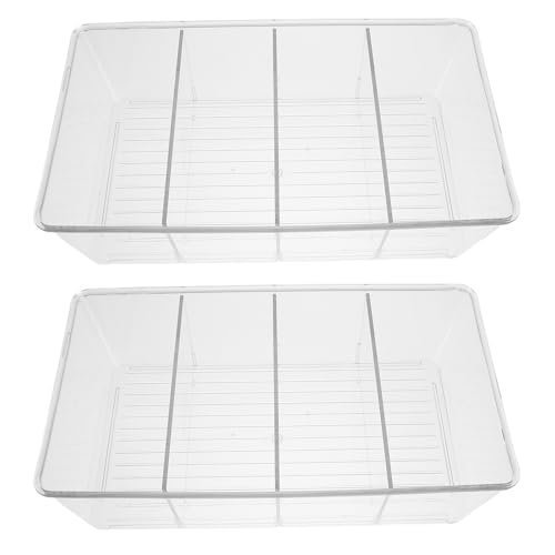 SWETRACE 2 Piezas Caja Organizadora y Diseño Desmontable Transparente para Escritorio con Separadores Extraíbles para Almacenamiento y Orden en Oficina o Área de Trabajo