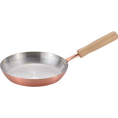 Wahei Freiz Tsubame Sanjo Pure Copper Frying Pan, 7.9 inches (20 cm), For Gas Fire, Wood Handle, Made in Japan, Chitose CS-024