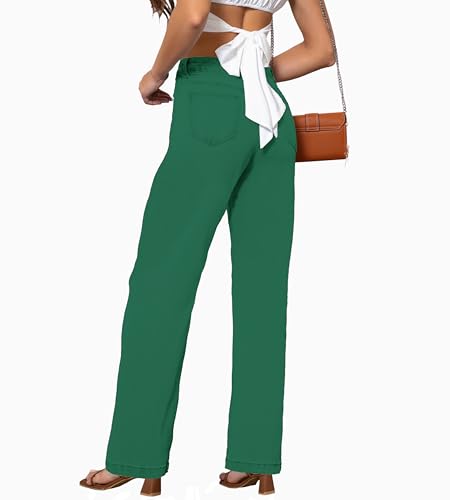 Womens Jeans Mid Waisted Straight Leg Loose Stretchy Lightweight Tummy Control Trendy Greener Jeans for Women 20252