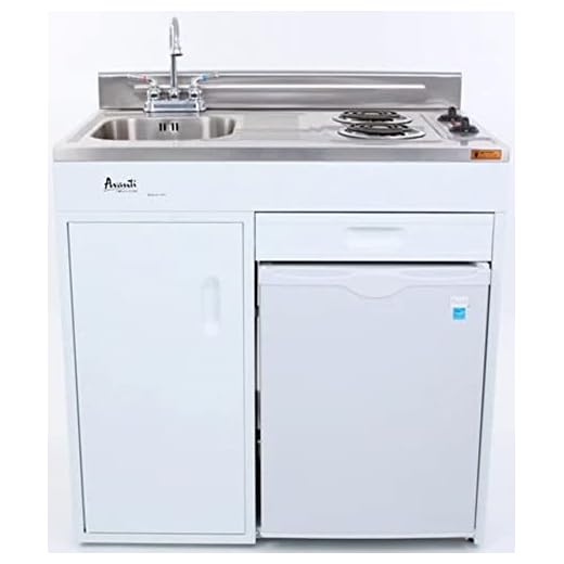 Avanti CK3616 36" Energy Star Rated Complete Compact Kitchen Stainless Steel Sink and White body