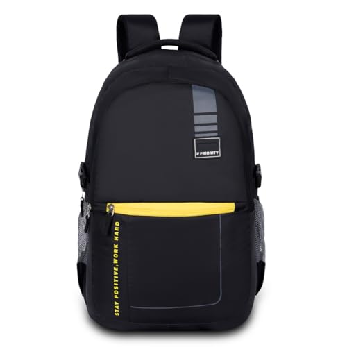 Priority 42 L Polyester Trekking Backpack for Hiking and Camping | Travel and Rucksack Backpack for Unisex (22 Inch | Black)