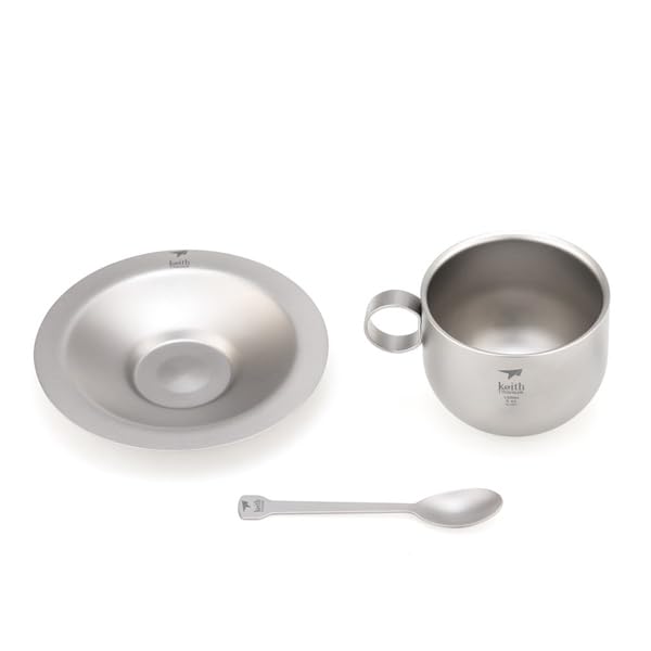 Tazza Da Viaggio In Titanio Puro Keith Ti3601 | Ultraleggera E Super Forte | Biocompatibile, Ipoallergenica Per Campeggio E Escursioni - 3