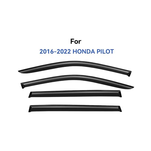 Image of Window Visors Rain Guards for 2016 2017 2018 2019 2020 2021 2022 Honda Pilot, Out-Channel Window Vent Wind Deflectors Visors Shades for 16-22 Pilot (Excludes Touring Models)