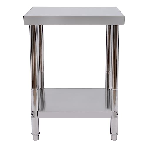 FUNYSF Encimeras de catering de acero inoxidable para cocina, encimeras de preparación de alimentos, barra de altura ajustable, encimeras comerciales para preparación (60 x 60 x 80 cm)