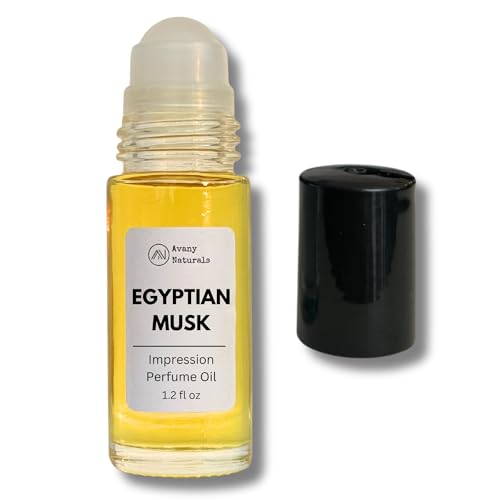 Avany Naturals EGYPTIAN MUSK OIL - Bigger & Better Roll on Perfume Samples, Alt Fragrances for Women, Long Lasting Body Oil Based Cologne, Perfumed & Scented Aroma for Skin 1.2 Fl Oz (Egyptian Musk)