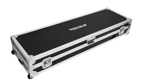 Rockville SABER CHARGING CASE Travel Flight Case for (8) ROCK SABER Lights, Stackable Design, Built-in Charging, Durable Wheels, Perfect for Mobile DJs and Event Planners