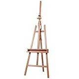 MEEDEN Large Painters Easel Adjustable Solid Beech Wood Artist Easel, Studio Easel for Adults with Brush Holder, Holds Canvas up to 48'