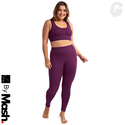 She Legging Fitness Microfibra Feminino, G, Berinjela