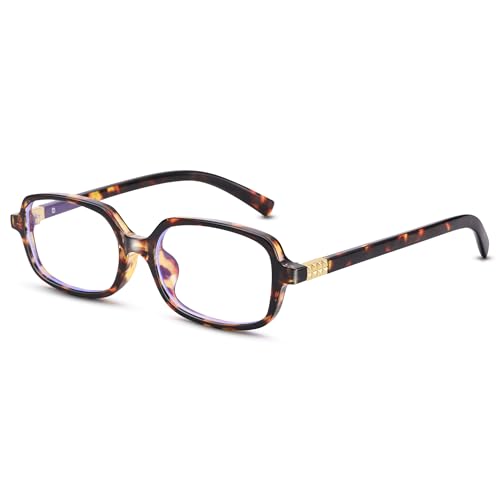 Pro Acme Retro Rectangle Blue Light Glasses for Wome Men Small Square Blue Light Blocking Glasses 90s Vintage Eyeglasses