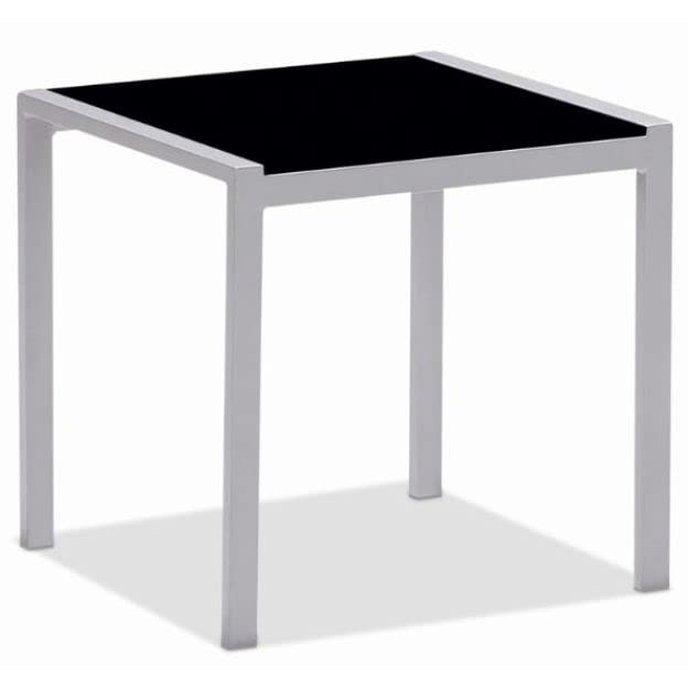 SuncoastHG-647261 Side Table with Black Silk-Screen Glass Top