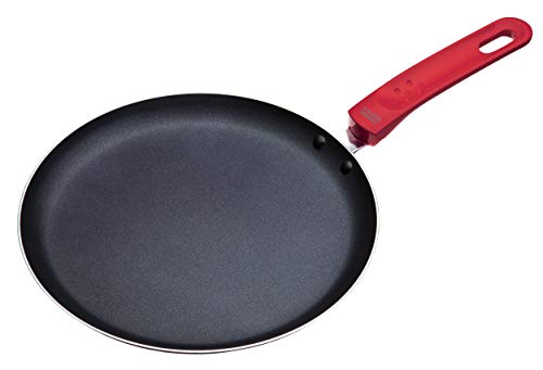 Colourworks CWCPRED KitchenCraft Non-Stick Pancake Pan, Aluminium, Red, 24 cm