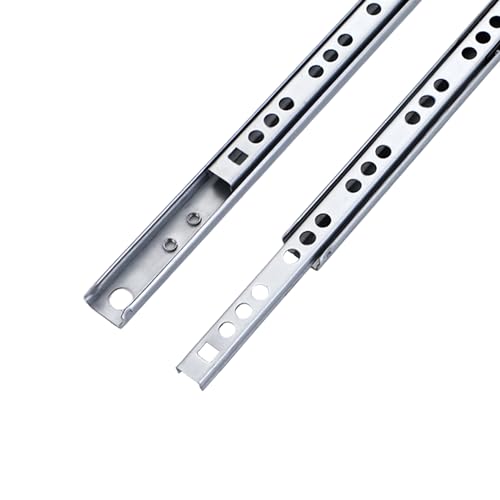 Lot de 2 Glissières à Billes-rainure 17 mm Longueur 246 mm, Glissières Rails de Tiroir en Métal à Roulement à Billes, Coulisse Tiroir pour Tiroir de...